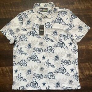 NWT Reyn Spooner x NFL floral Dallas cowboys performance polo shirt large *READ